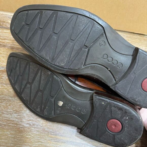 ECCO Men’s Dress Shoes Lace Up Oxford Brown Leather Men's Brown Leather Dress Sz - Picture 8 of 8